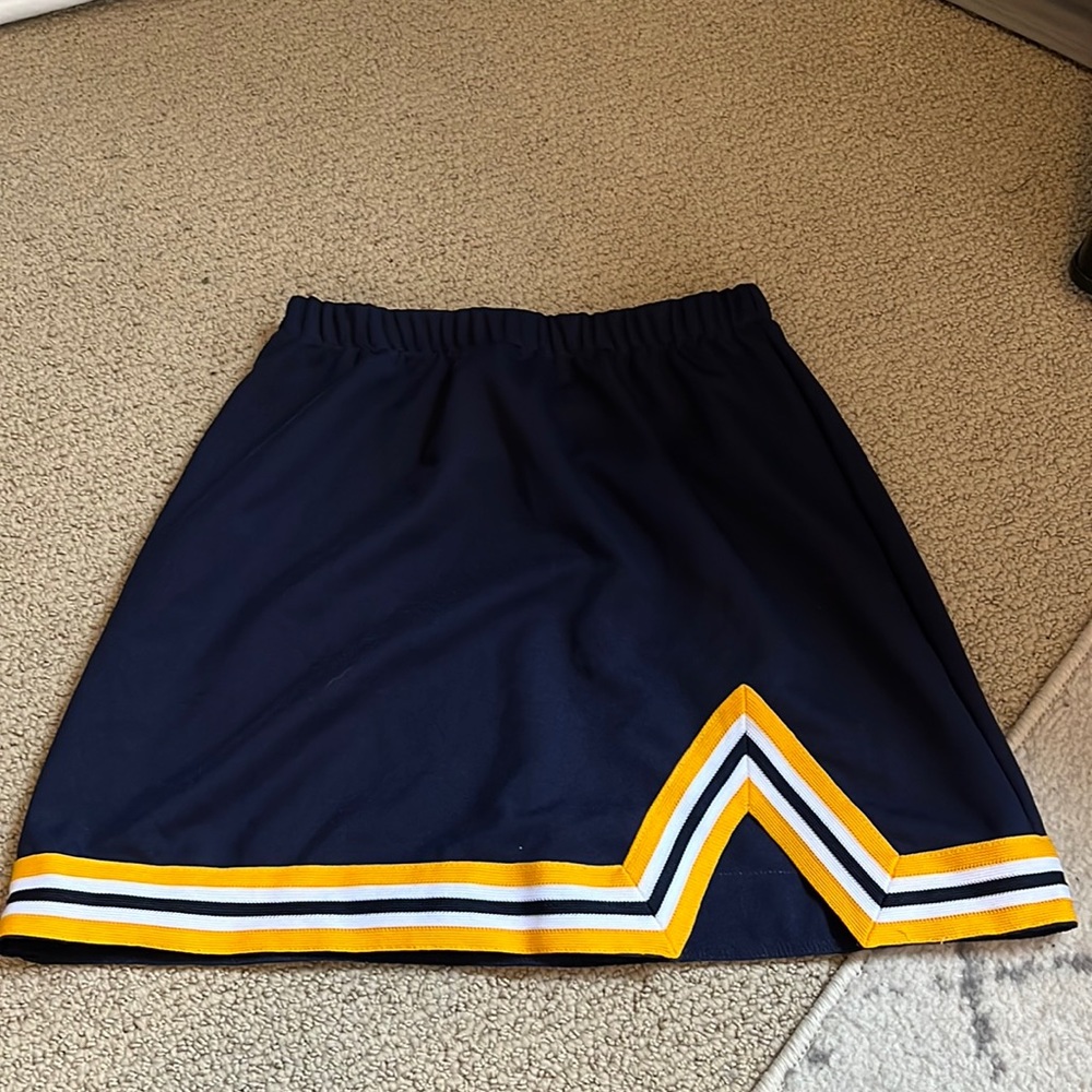 Navy blue & gold cheerleader skirt, never worn before!